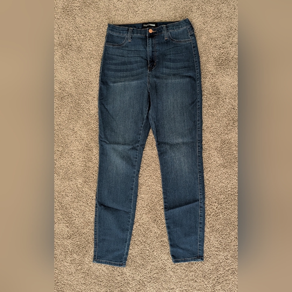 Fashion Nova High waisted Skinny Blue Jeans Size 11